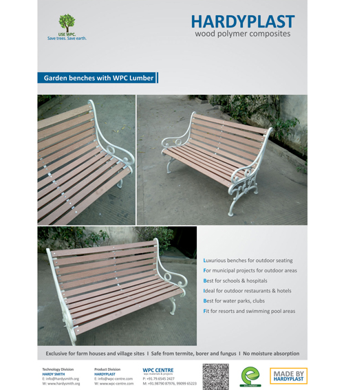 WPC White Garden Bench